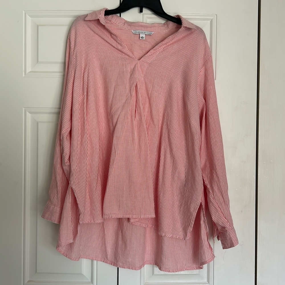 Pink/White stripped blouse